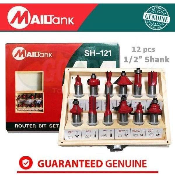 Mailtank SH-121 Router Bit Set (12pcs) - Goldpeak Tools PH Mailtank Mailtank SH-121 Router Bit Set (12pcs) - Goldpeak Tools PH Mailtank